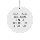Sea Glass Collecting Gifts from Friends - Inspirational Circle Ornament for Christmas - Image 1